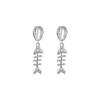 11119 European and American jewelry, new classic retro exaggerated personality fishbone alloy dripping earrings
