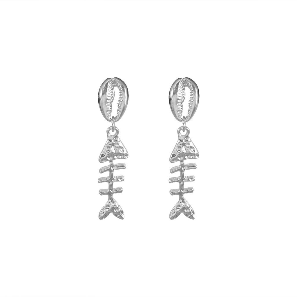 11119 European and American jewelry, new classic retro exaggerated personality fishbone alloy dripping earrings