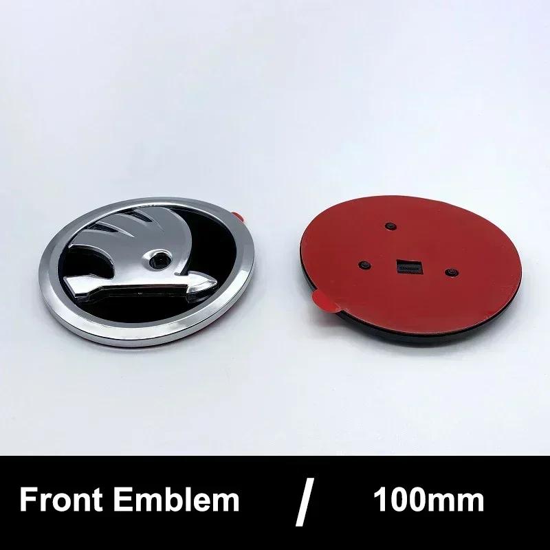 DYZ5 ABS 100mm Front Rear Emblem Decals for Skoda Yeti Superb Octavia A7 RS Rapid Fabia Karoq Car Trunk Badge Sticker Accessories
