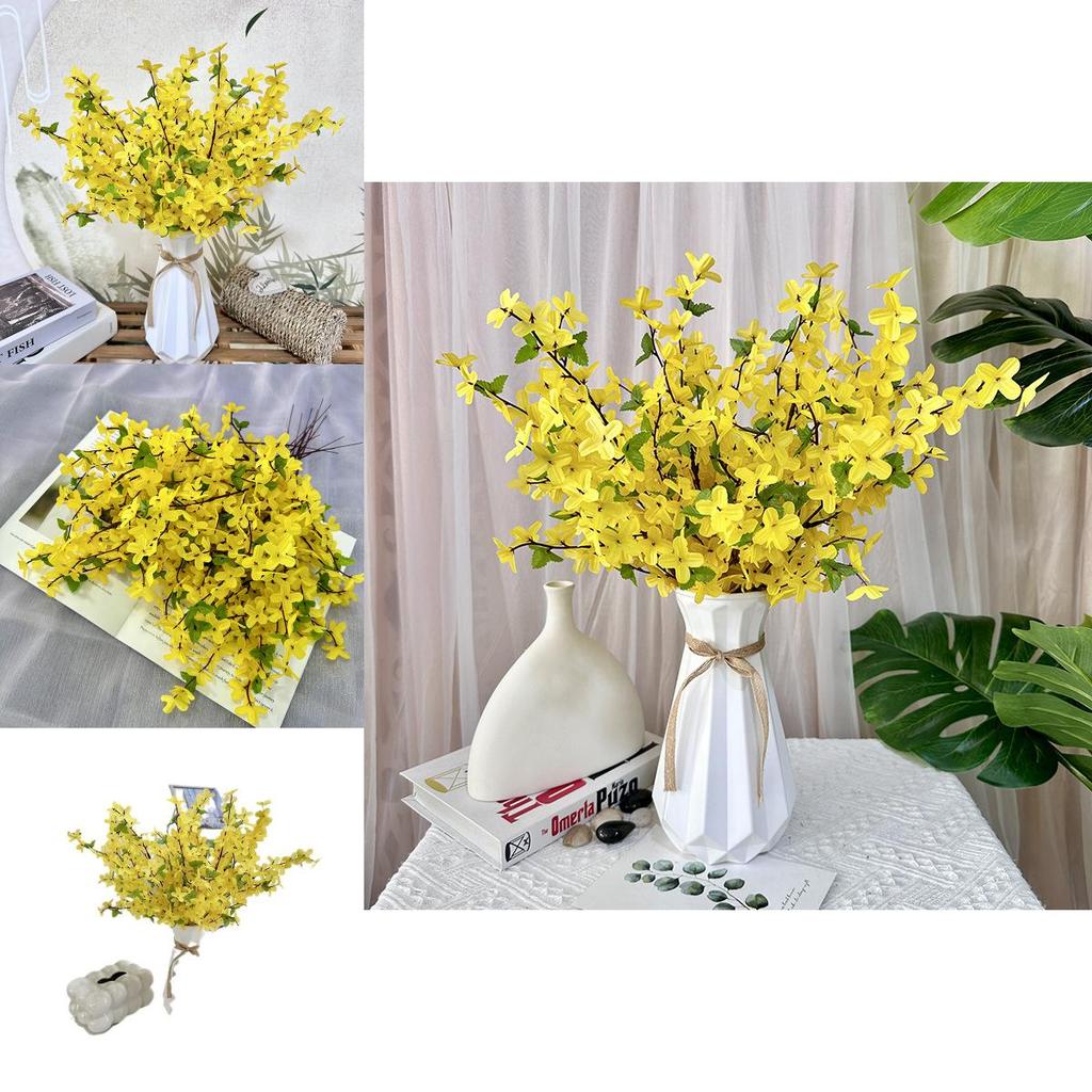 Winter Jasmine Fake Flower Bridal Arrangement With Durable Plastic Material For Wedding Venue And Photography Props