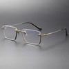 Brand Reproduction Special Trendy Inverted Frame Design Pure Titanium Half-Rim Square Glasses Business Ultralight Big Half Frame