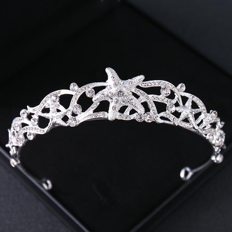Silver Color Crystal Bridal Tiaras And Crowns Rhinestone Prom Princess Crown Tiara For Women Wedding Hair Accessories Jewelry