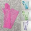 Thin Mesh Long Sheer Gloves Full Finger Seamless Mittens Evening Party Driving Gloves  Women