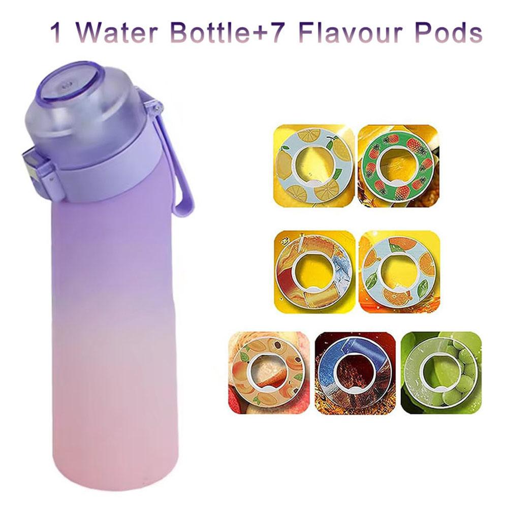 650ML Sport-Luftwasserflasche BPA-frei, Fruchtduftkapseln, Auslaufsicherer Sportwasserbecher für Laufen im Freien, Fitnessstudio