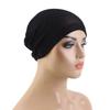 Elastic Hood Solid Color Postpartum Hat Comfortable Crinkle Hijab Turban  Summer