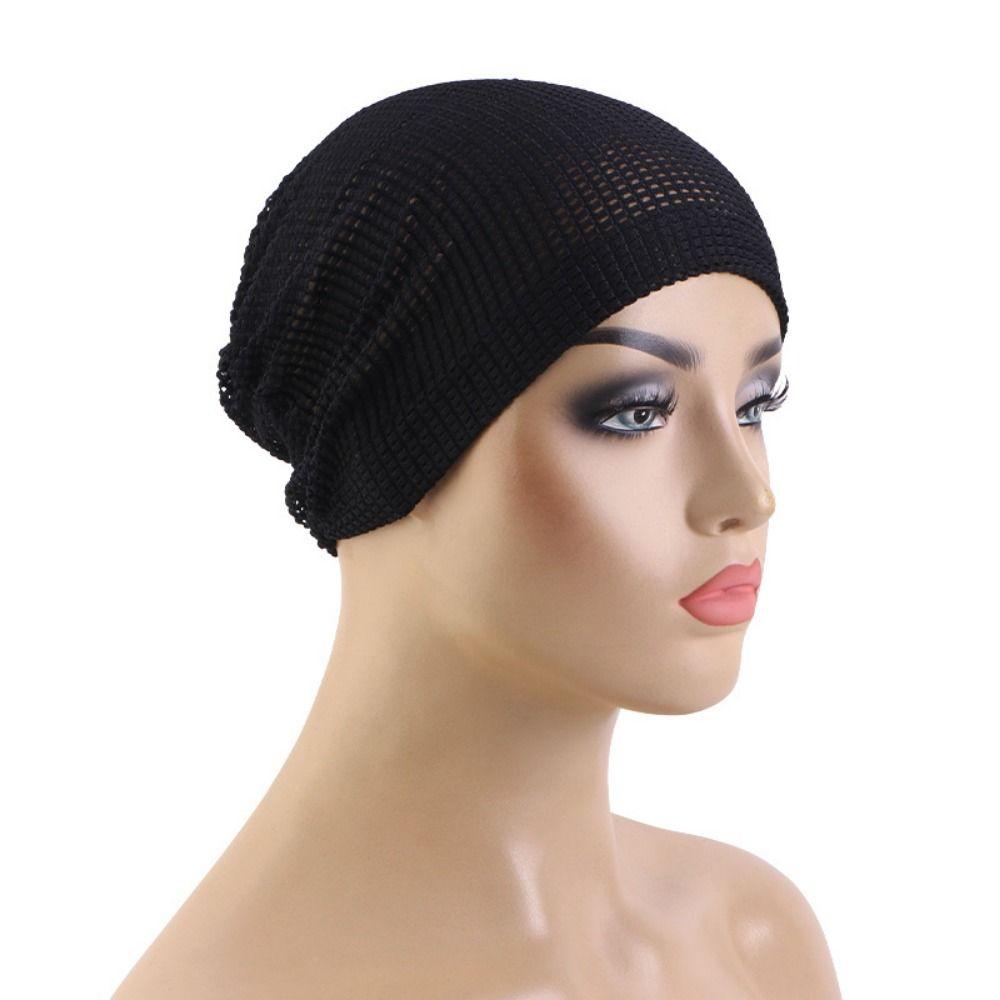 Elastic Hood Solid Color Postpartum Hat Comfortable Crinkle Hijab Turban Summer