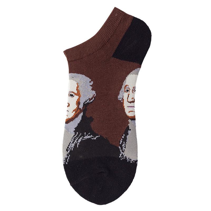 40 Style Fashion Colorful Short Socks Men Cotton Novelty Oil Painting Animals Food Avocado Casual Funny Ankle Sox