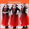 Halloween Girl Costume Vampire Demon Witch Princess Dress For Kids Stage Play