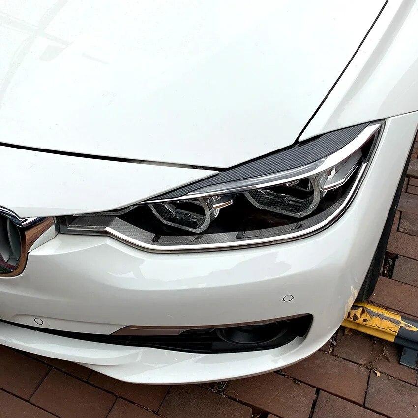 Gloss Black Eyebrows For BMW 3 Series F30 Sedan F31 Wagon 2011-2018 Car Headlight Eyelids Lids ABS Plastic Accessories
