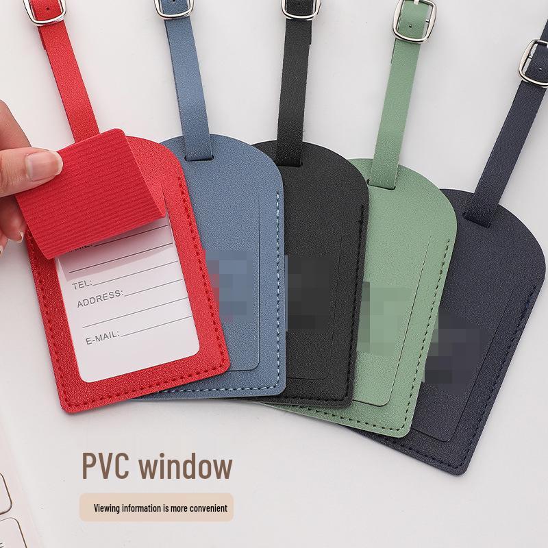 Durable PU Luggage Tag for Travel - Anti-Lost Name Tag for Suitcases and Trolleys