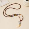 Ethnic Style Wood Necklace & Prayer Beads - Unisex Versatile Chicken Wing Wood Sweater Chain