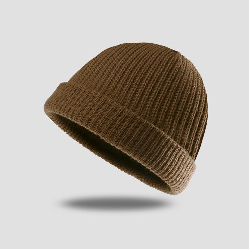 

Холодная шапка Мужская осенне-зимняя теплая шапка-пуловер в корейском стиле, шапка-дыня, шапка-купол, вязаная шапка, шерстяная шапка, женская, модная One Size