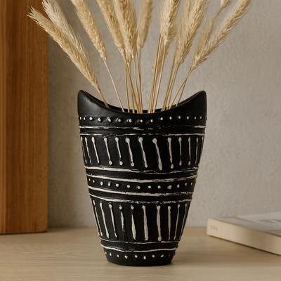 Vase Boho Swirl Shaped - Chocolate