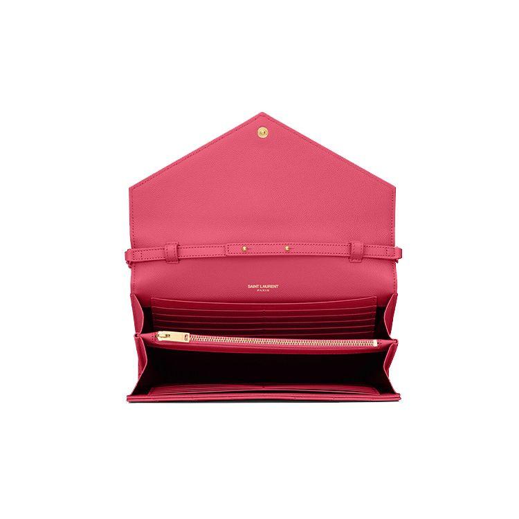 Saint Laurent YSL Monogram Chain Gold Logo Quilted Grainy Embossed Leather Shoulder Bag Women Shoulder Bag Rose 377828BOW015526