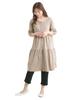 Nissen Maternity Tiered Pajamas and Mocha Size 4L Women's Loungewear/Nursing Pajamas, Front-Opening Short-Sleeve (Pre- Postpartum), Beige,