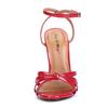 14/15cm Extra Hoher Absatz Übergröße Crossdresser Damen Sandalen Schwarz/Rot Farbstil Essentielle High Heels Sexy Tanz & Cosplay