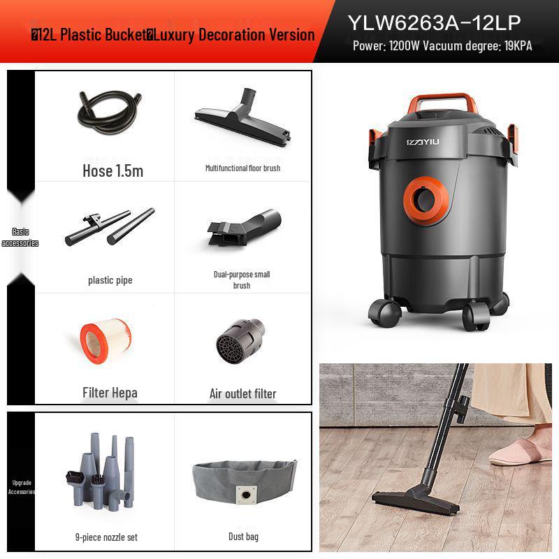 Yili High-Power 3-in-1 Wet/Dry Vacuum Cleaner for Indoor & Car Use