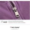 Women's Pure Cotton Long Sleeve Zipper Cardigan with Stand-Up Collar - Autumn Fashion Outerwear Top