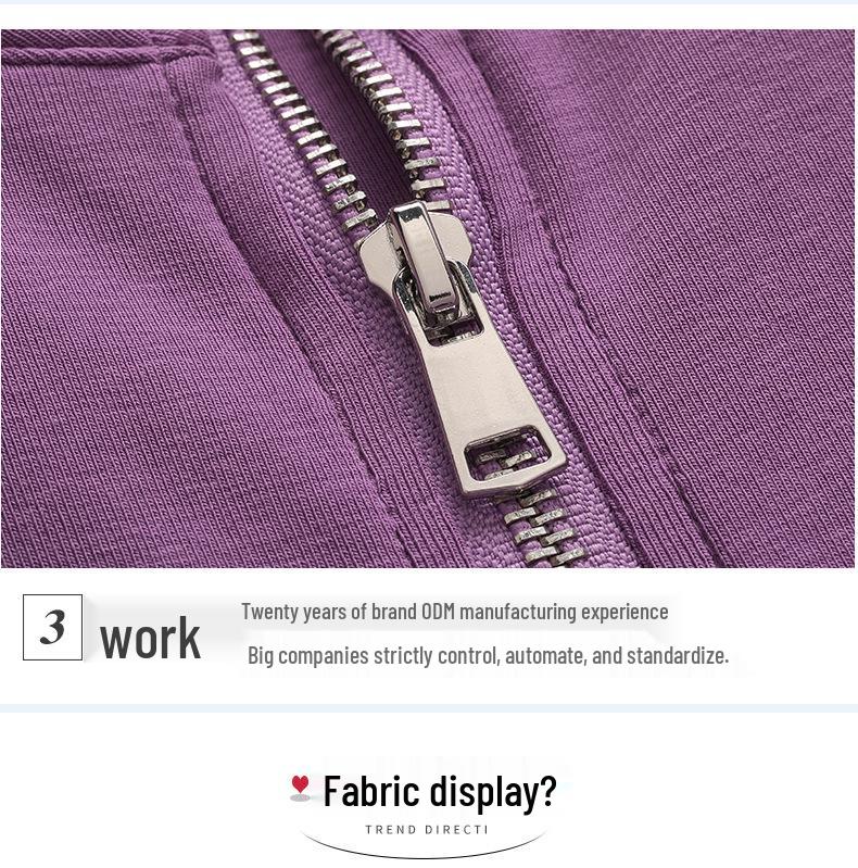 Women's Pure Cotton Long Sleeve Zipper Cardigan with Stand-Up Collar - Autumn Fashion Outerwear Top