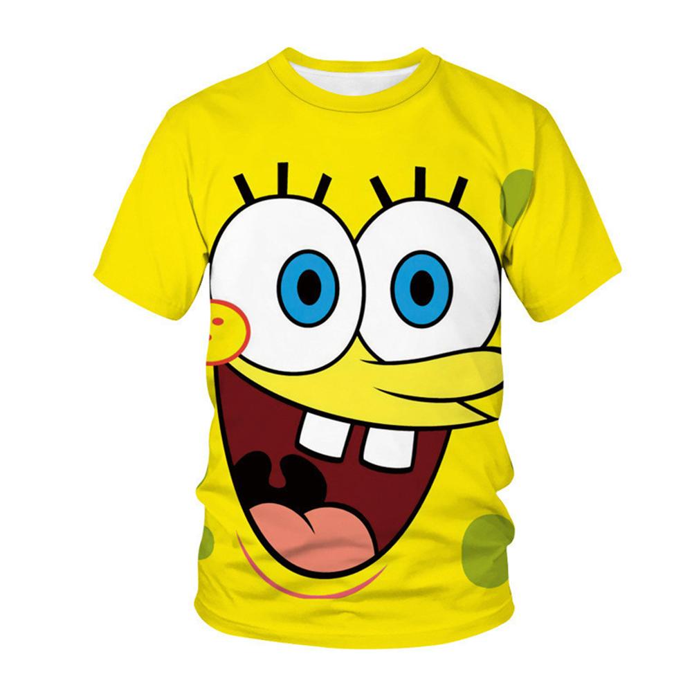 Summer SpongeBob SquarePants Role-playing Women's 3D Printed Casual Comfortable Breathable Sports Short Sleeved T-shirt