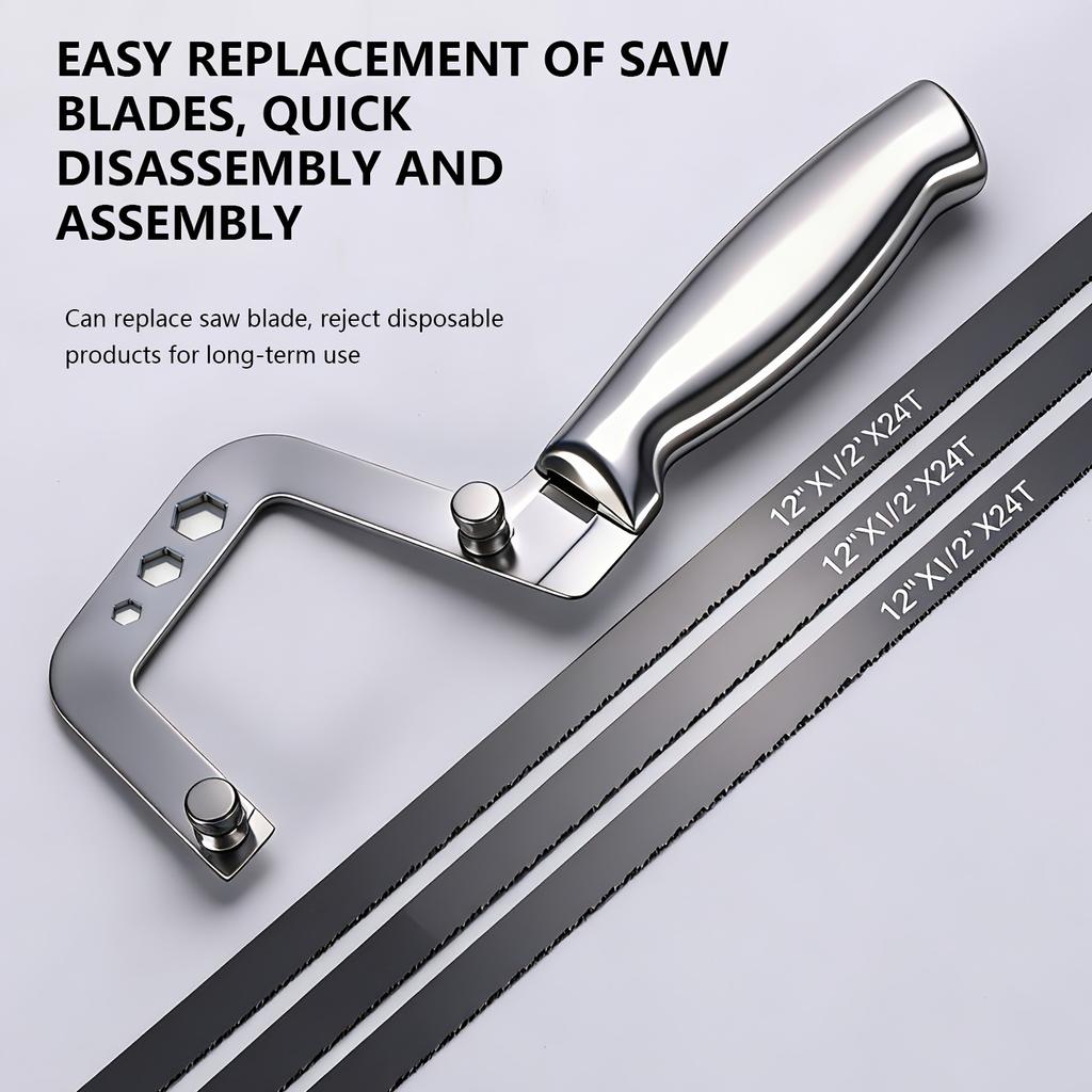 Mini Hacksaw Stainless Steel Frame Handmade Small Hacksaw Household DIY Handheld Saw for Wood / Plastic / Metal Cutting