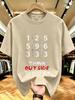 Unisex O Neck Tee Math Grid Think Outside Box Print Cotton Short Sleeve Loose Summer Street Breathable Daily Casual Basic Wear Top