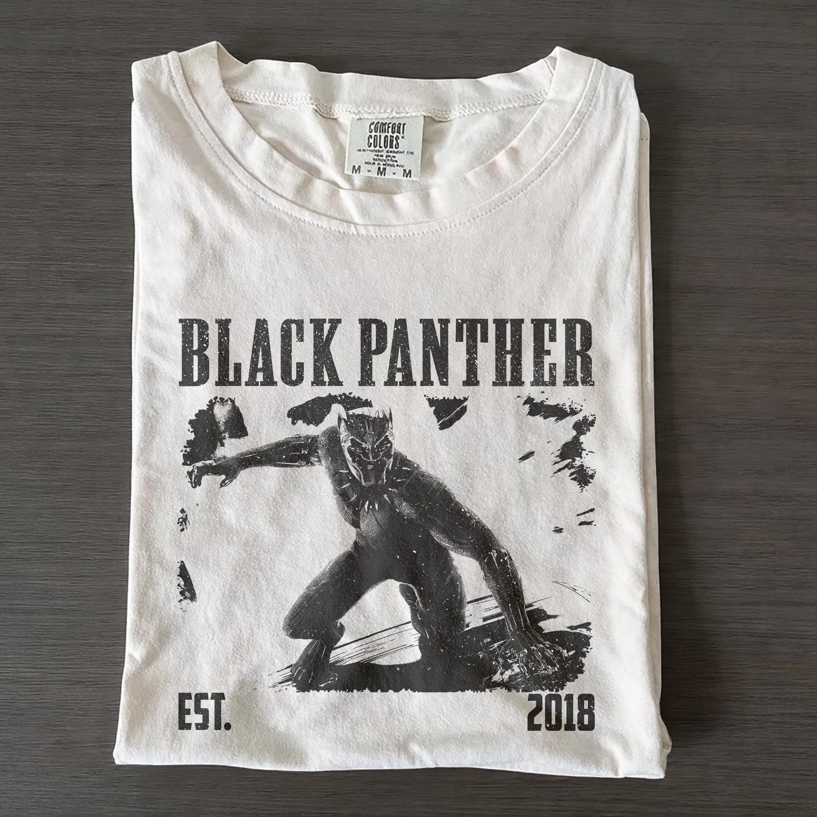 Black Panther Movie Shirt, Retro Marvel Graphic Tee, Comfort Colors Unisex Tee M