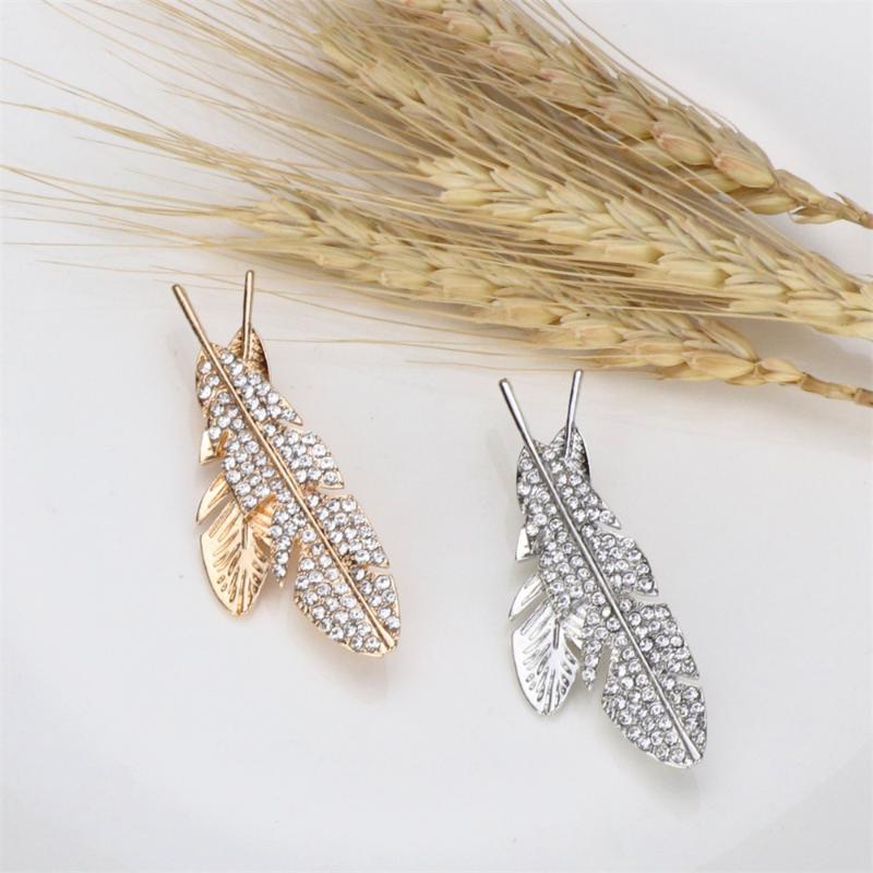 Temperament Elegant Full Hollow Feather Brooches For Women Men Brooch Suit Lapel Pin Jewelry Accessories Gift