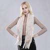 Women Hand Knitted Real Mink Fur Scarf Natural Warm Mink Fur Muffler Russia Lady Quality Tassel Genuine Mink Fur Scarves