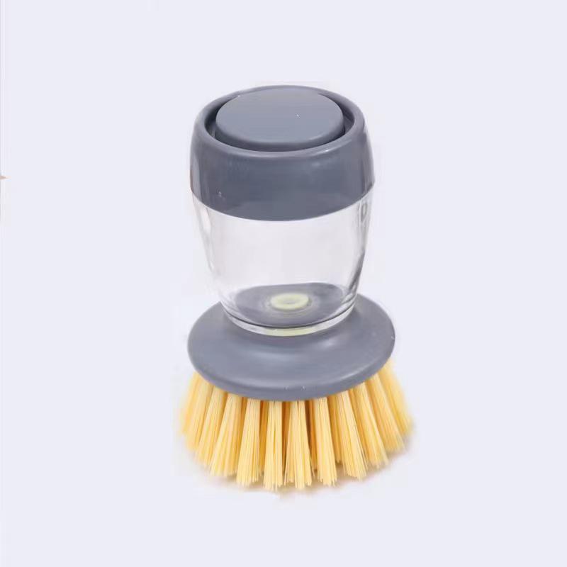 Automatic Liquid Dispensing Pot Washing Brush: Multifunctional Press-Type Kitchen Sponge Brush.