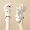 Black sandals women wear in summer, thick-soled thick-heeled soft-soled soft-faced comfortable women's shoes feel like stepping 