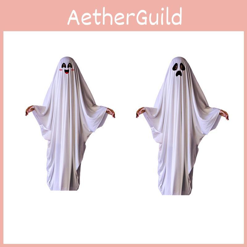 Halloween Kids Costume Ghost Cape For Boys And Girls Cosplay Dress-up White Spirit Costume