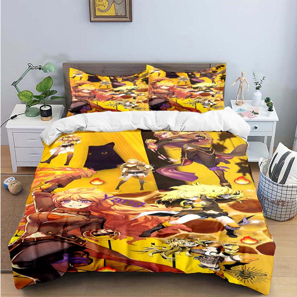 3D Fashion Cartoon R-RWBY Print Bedding Sets Bed Supplies Set Duvet Cover Bed Comforter Set Bedding Set  Luxury Gift