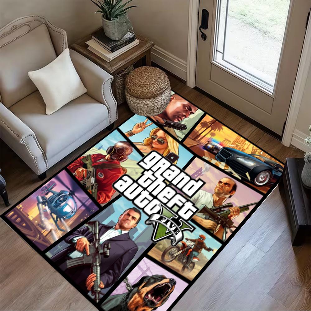Grand Theft Autoce City Retro 80S Style Floor Mat Perfect For Playrooms Decorate Room Entryway Hallway Antislip Carpet Decorate Offices