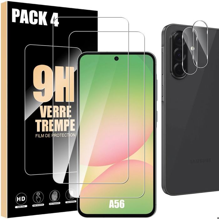 Verres Trempés - Booling - pour Samsung Galaxy A56 5G - Protection Écran et Caméra - Résistant aux Rayures - 9H