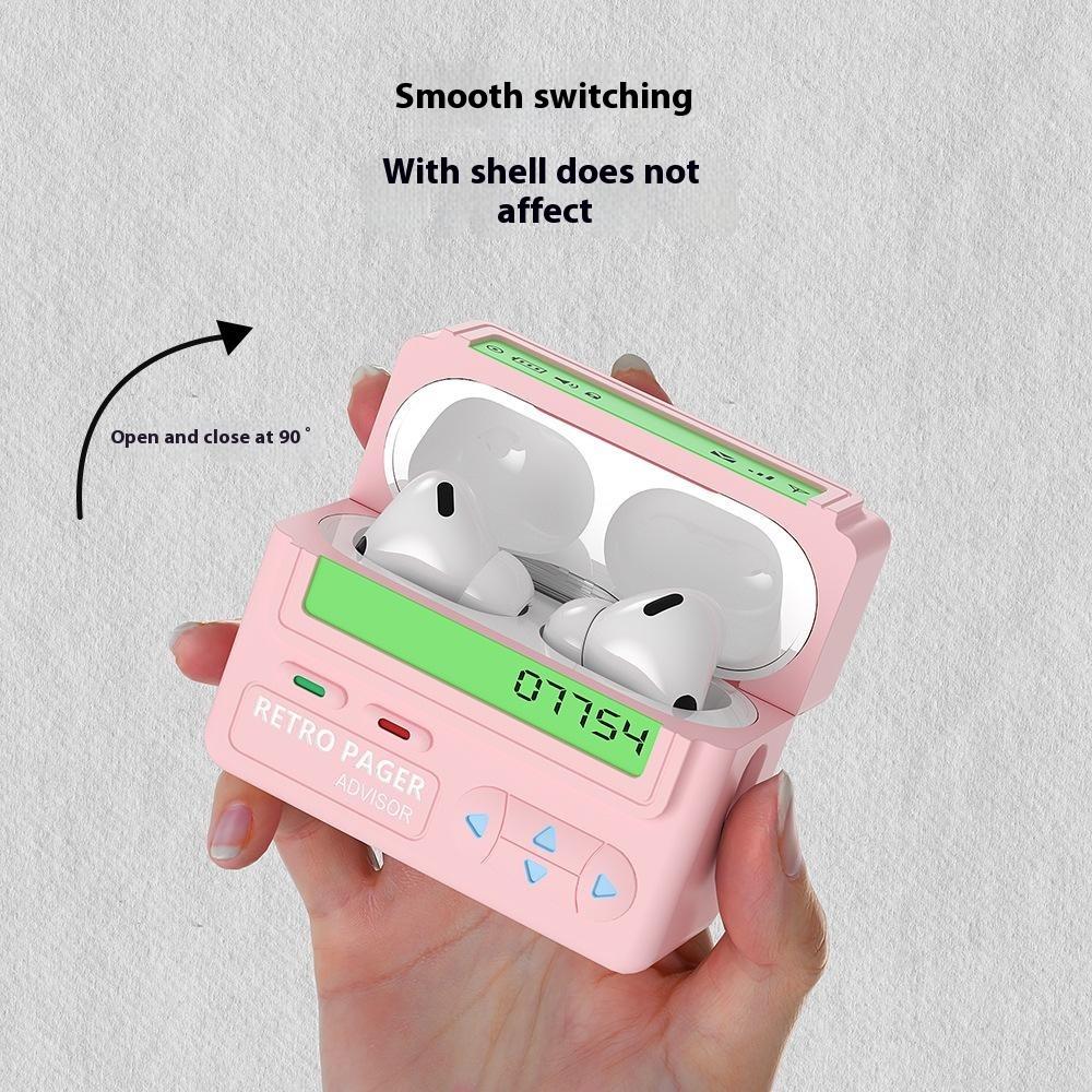 For Apple AirPods Pro 2/AirPods Pro Case Retro Pager Design Silicone Earbuds Protective Cover