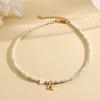Bohemian Choker neck Initial necklaces heart-shaped shell letter pendant beads Women's stainless steel necklace woman trend2025
