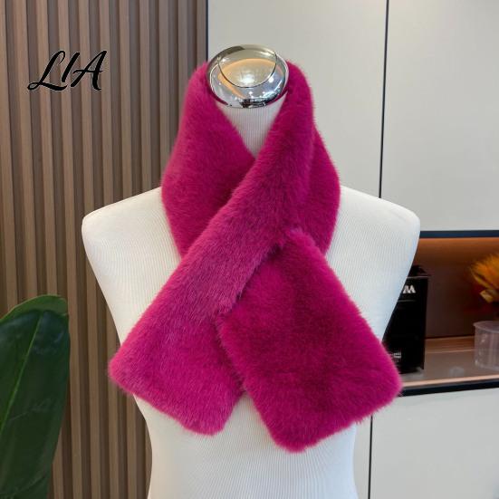 Fashionable Winter Accessories for Women Faux Fur Scarf, Neck Warmer Cold Weather, Short Collar Scarves, Soft Double Sided Velvet & Not Bulky, Perfect