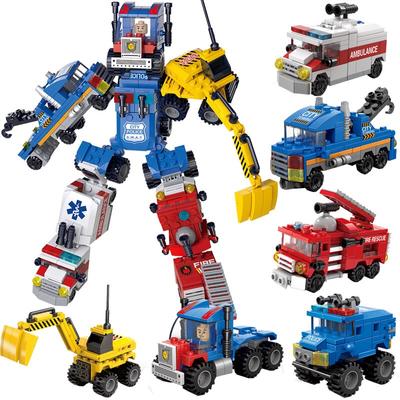 Transformed Car Toy Children Boy Assembly Micro Particle Building Blocks Educational Toy Gift Box