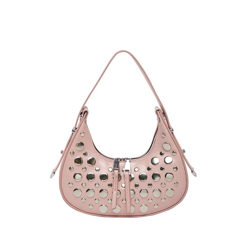 Rivet Underarm Bag Spring Summer 2025 New Korean Edition Fashion Niche Shoulder Bag Casual Ladies Versatile Dumpling Bag