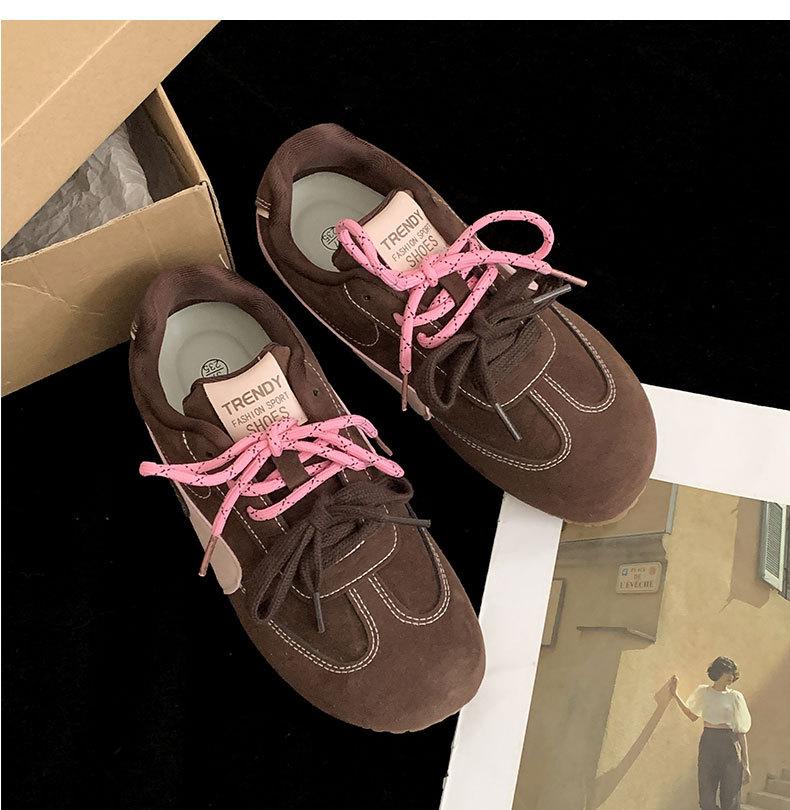 Fashion 2025 New Designer Women's Sneakers Lace Up Mixed Color Ladies Casual Sports Shoes Fashion Chunky Sneakers Comfortable Flat Shoes