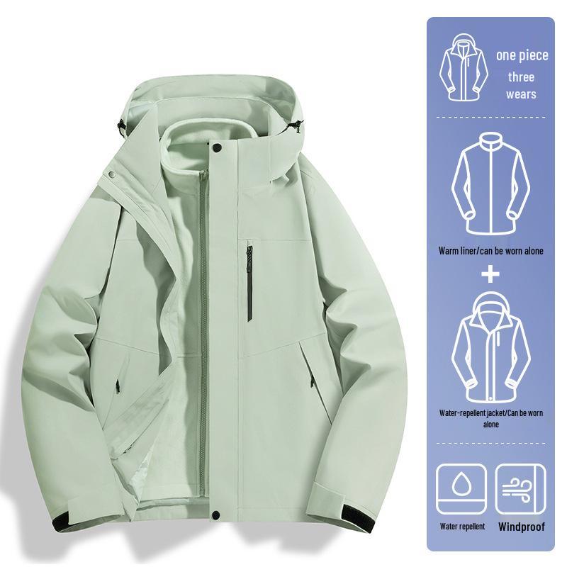 

Унисекс Ветрозащитная и Водонепроницаемая Куртка-Ветровка 3-в-1 - Однотонная, Термосварная, Высококачественная для Осени/Зимы 2024. Small