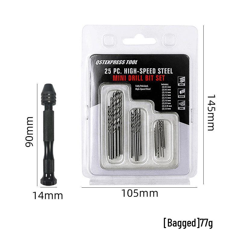 20-Piece Twist Drill Set with Hand Twister for Manual Hole Punching In Model Making