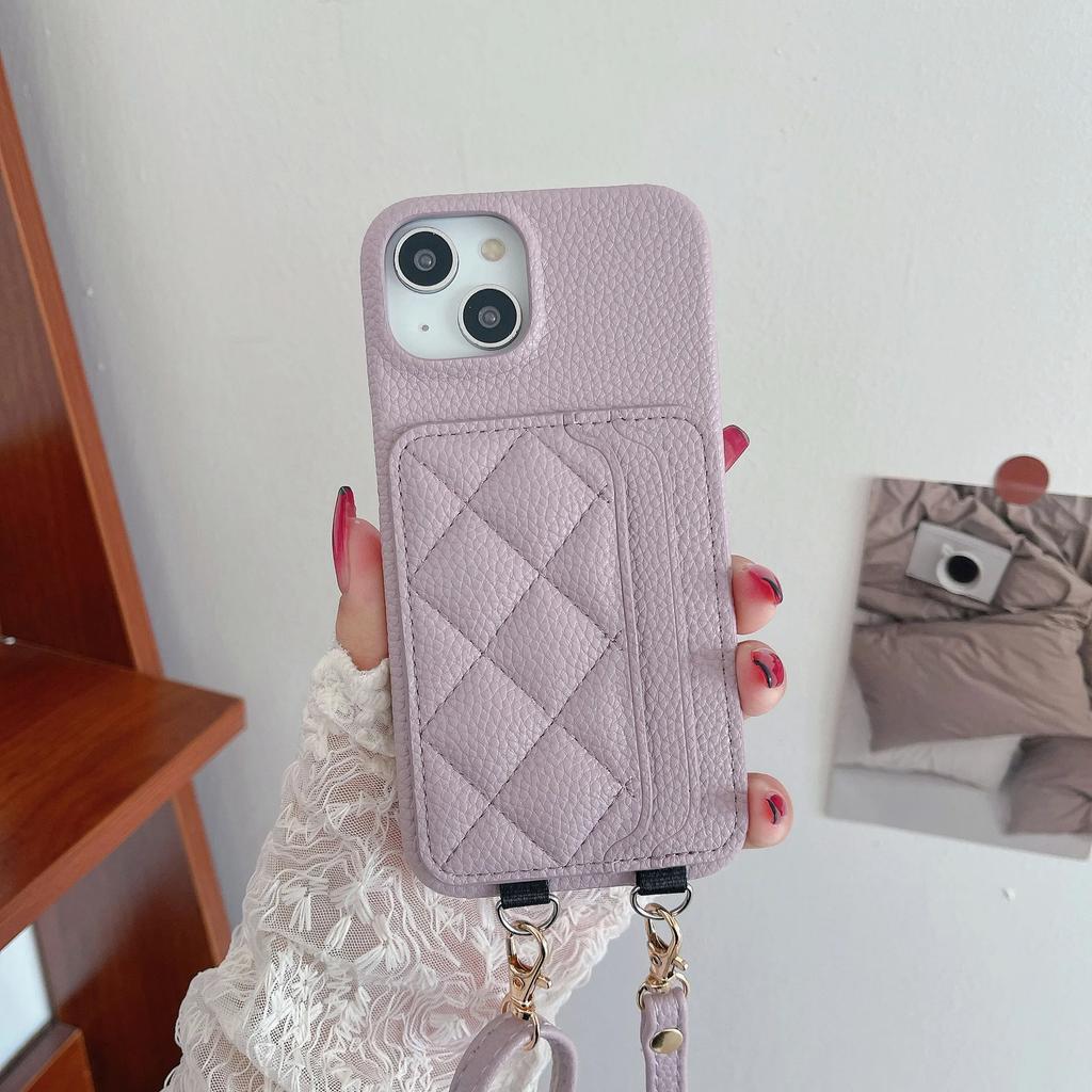 Crossbody Lanyard Luxury Card Slot Holder Phone Case for IPhone 15 14 Plus 13 12 11 Pro Max Wallet Strap Cord Bag Leather Cover