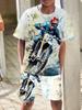 Ensembles pour Enfants Impression Moto Ensemble Haut et Bas d'Été pour Enfants Vêtements d'Extérieur Décontractés Confortables pour Enfants