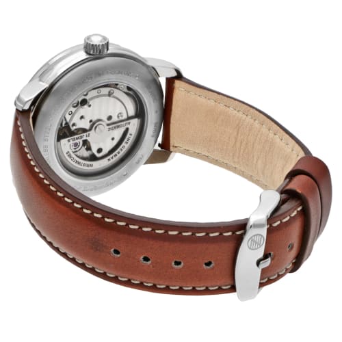 Zeppelin ATRANTIC Watch, Navy Dial, Stainless Steel, Automatic, 40mm, German Model 8470-3, Men's, Brown