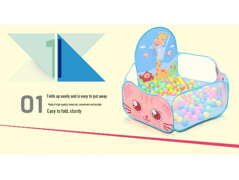 Kids' Foldable Ocean Ball Pit Tent with Basketball Hoop