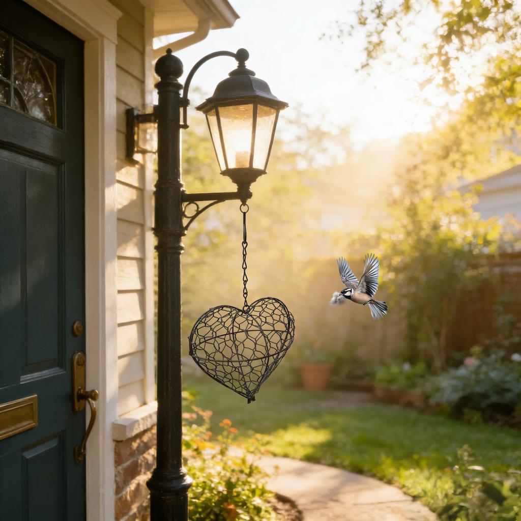 Heart Shaped Hanging Basket Wire Decorative Planter Holder for Indoor Outdoor Garden Balcony Patio Use