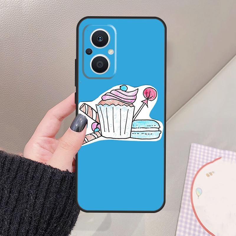 Macarons Cake Dessert Funda For OPPO Reno 10 11 12 13 14 Pro 8 7 Lite 11F 12F 13F 14F OPPO Find X8 X5 X6 X9 Pro Case