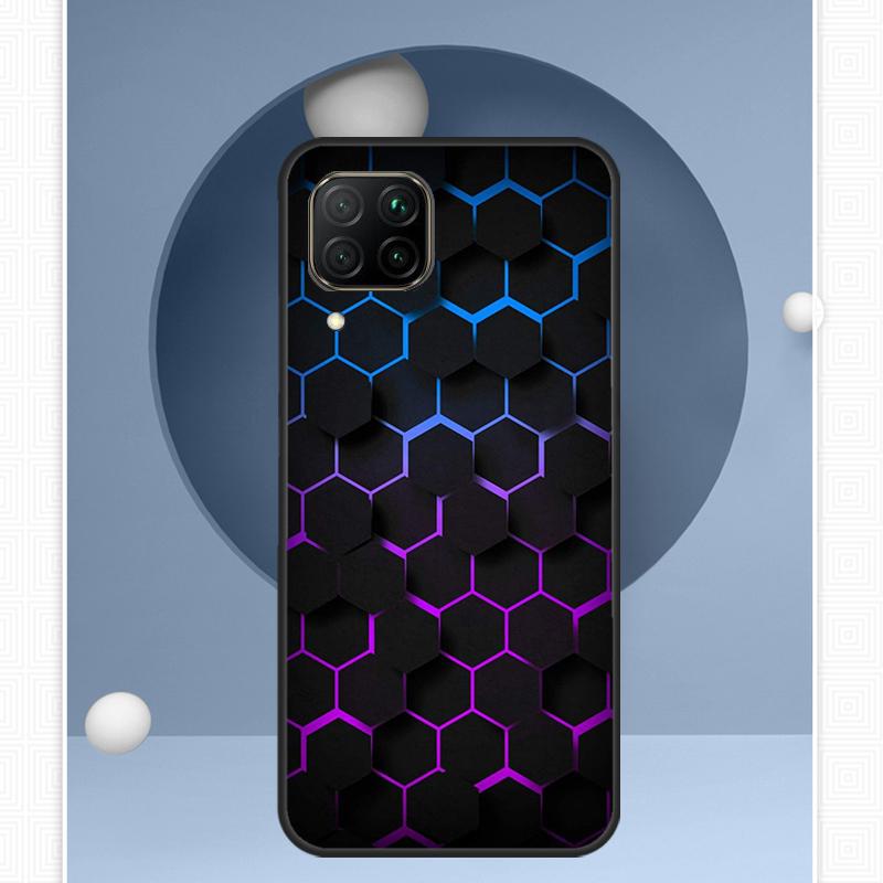 3D Hexagonal Lights For Huawei Nova Y72 Y90 Y61 Y91 Y60 Y70 12s 12i 11i 8i 9 10 SE P20 P40 Lite P60 P30 Pro Case